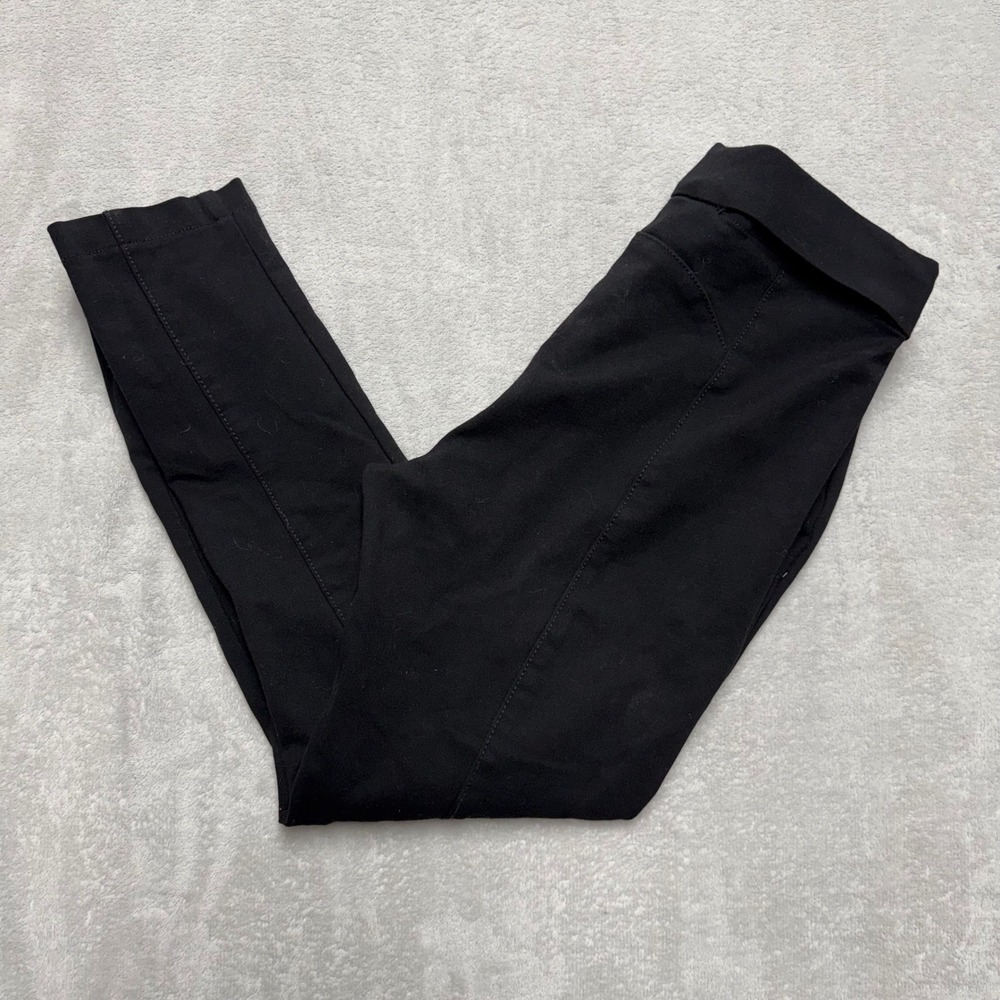Anne Klein Womens Black Pull On Leggings Front Seam Stretch Pants Size M